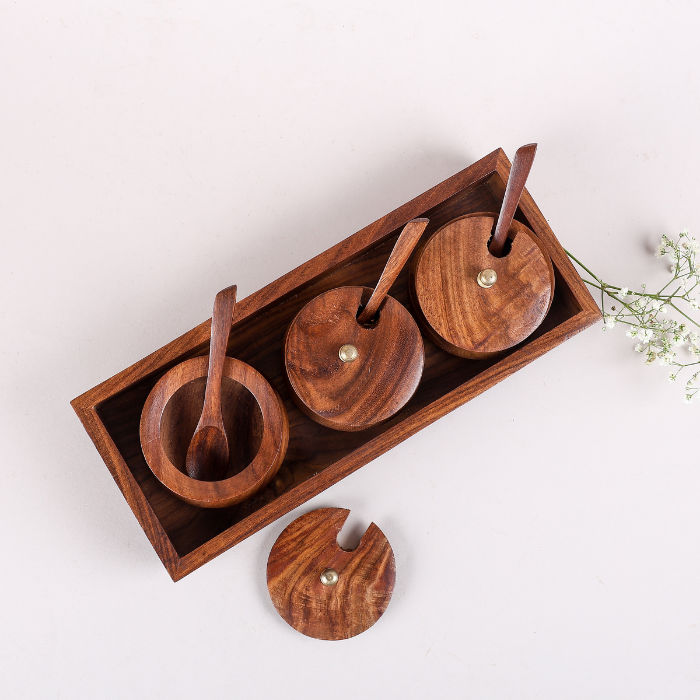 Wooden Chutney Box - Set of 3