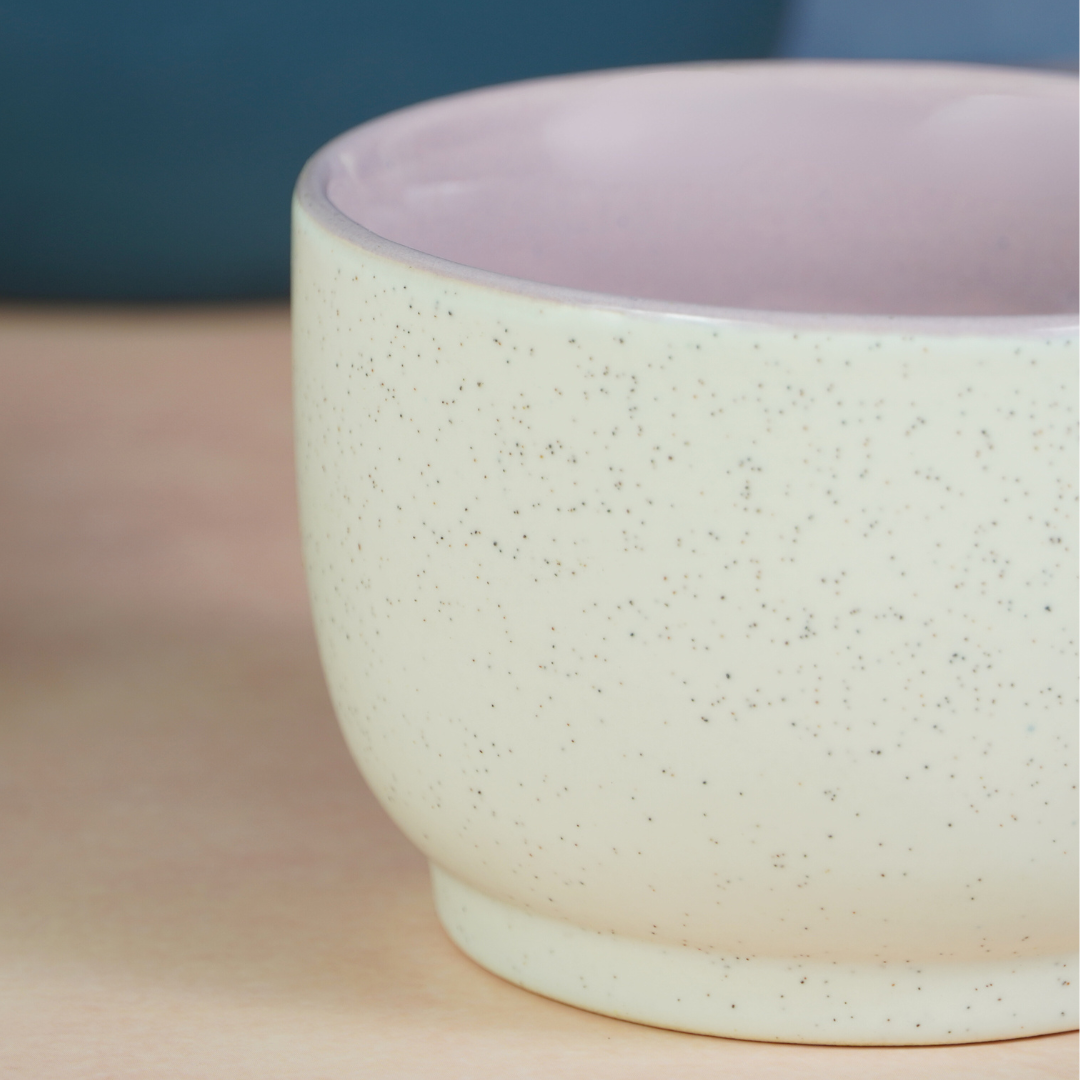 Cappuccino Cup in Pink Ceramic with White Exterior