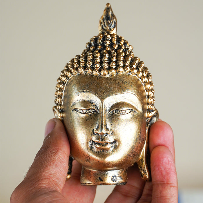 Mini Gold Buddha Head Statue