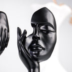 Black Abstract Face Sculptures | Set of 3