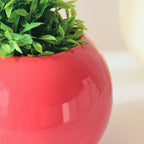 Red Round-Shaped Ceramic Flower Vase