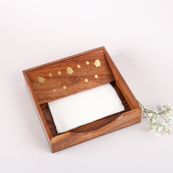 wooden tissue holder