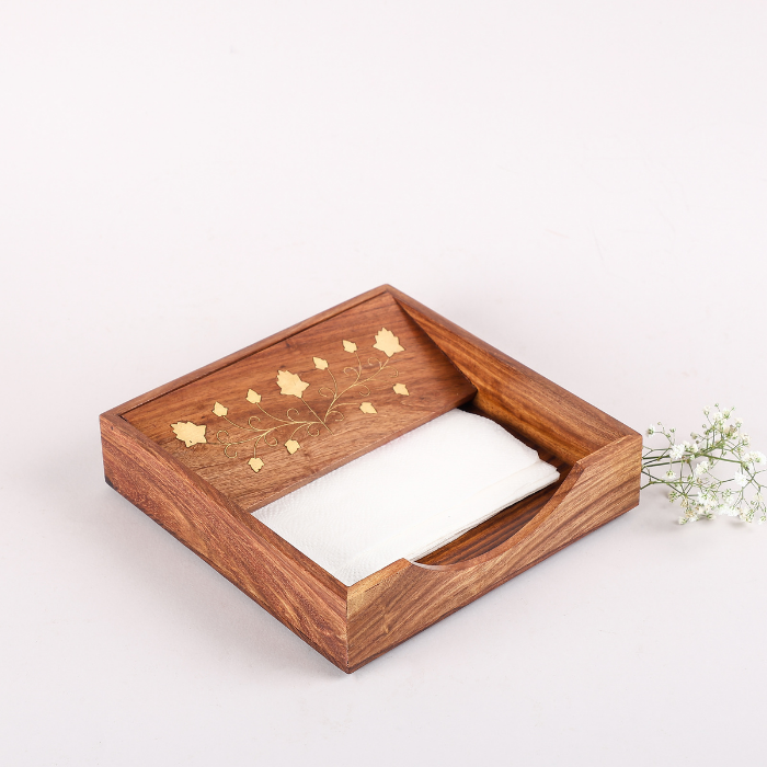 Wooden Floral Tissue Holder