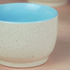 Cappuccino Cup in Light Blue Ceramic with White Exterior