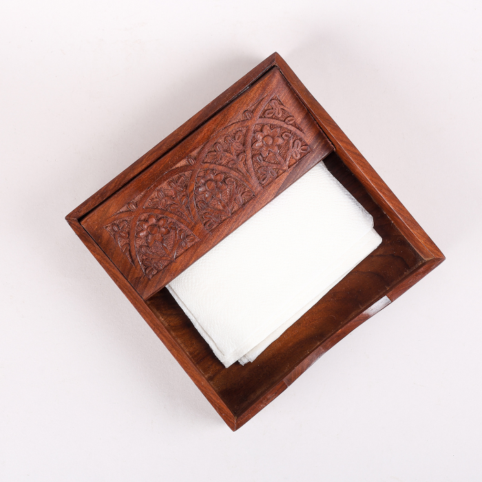 wooden tissue holder