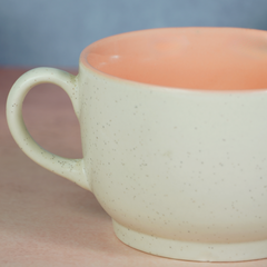 Cappuccino Cup in Orange Ceramic with White Exterior