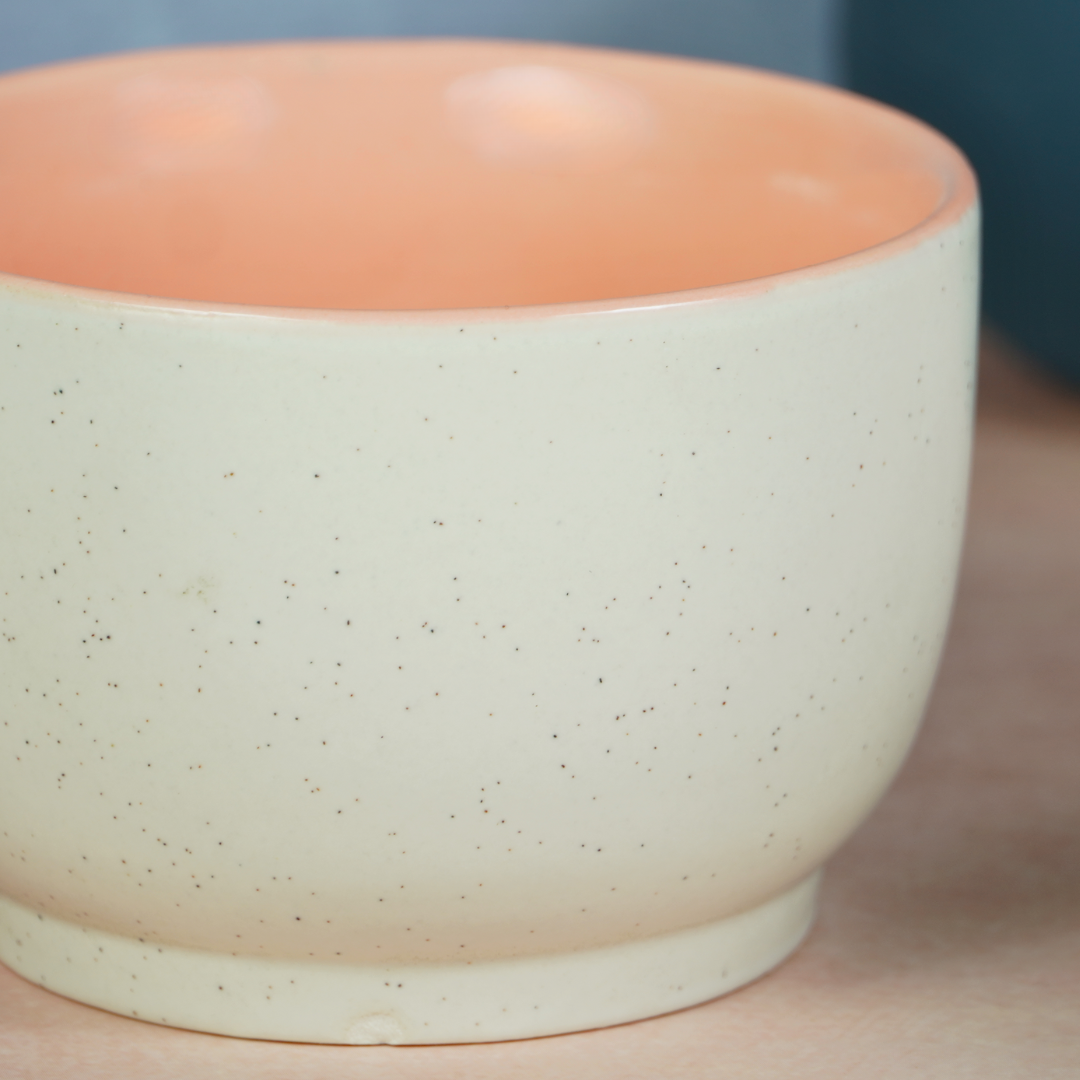 Cappuccino Cup in Orange Ceramic with White Exterior