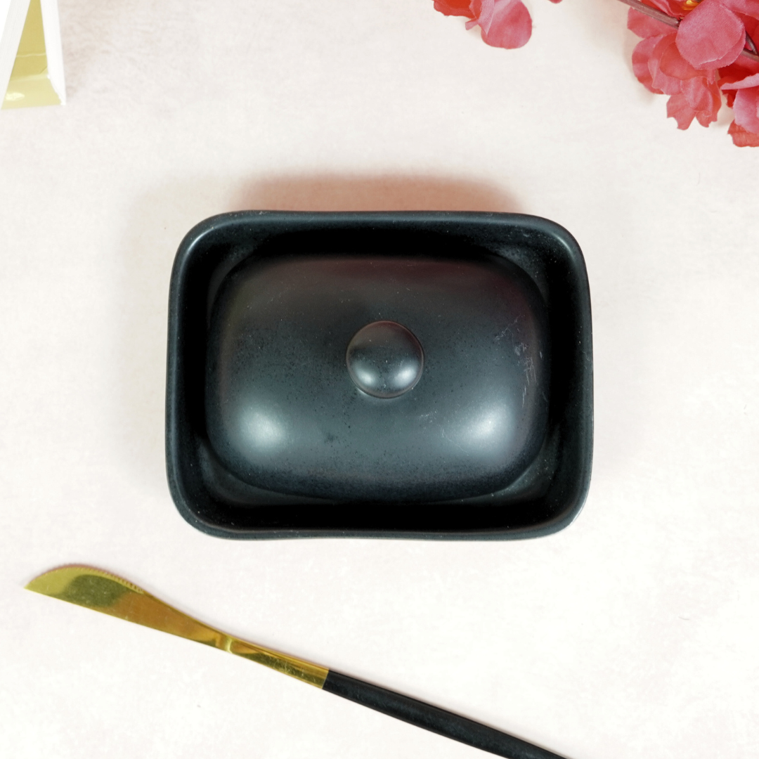 Black Ceramic Butter Dish