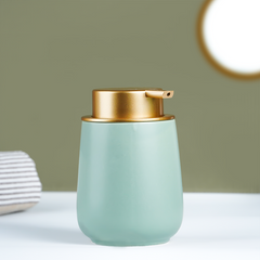 Modern Green Soap Dispenser with Gold Top