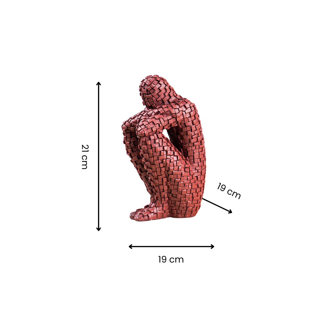 Brown Mosaic Sitting Human Sculpture