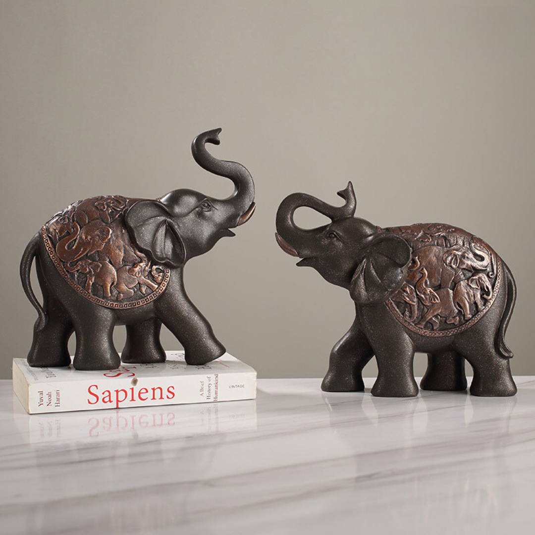 European Elephant Decoration Figurine | Set of 2