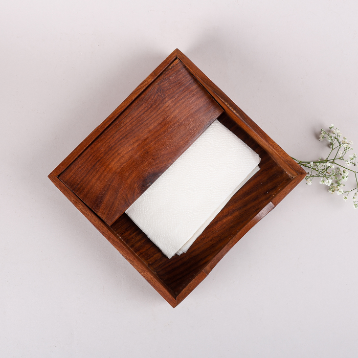 wooden tissue holder