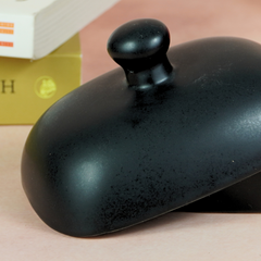 Black Ceramic Butter Dish