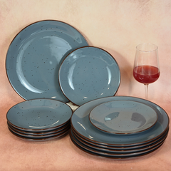 Pebble Grey Ceramic Dinner Set (Set of 12)