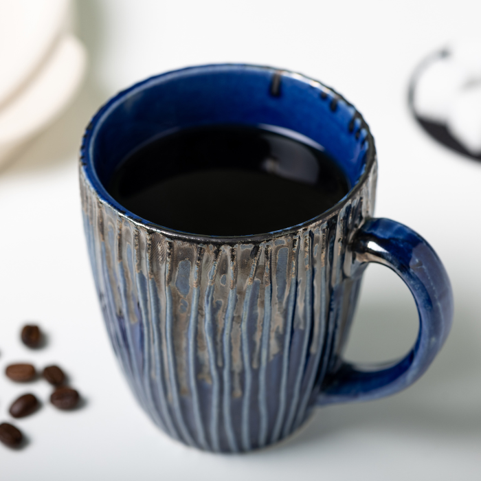 Striking Lines Blue Mug