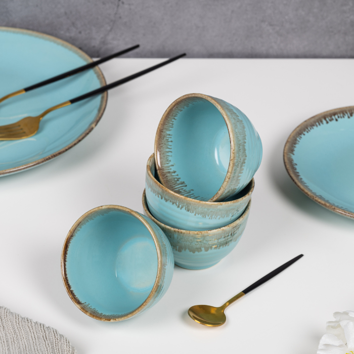 Blue Color Dinner Set - Set of 13