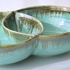 Light Green Ceramic Double Bowl