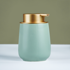 Modern Green Soap Dispenser with Gold Top