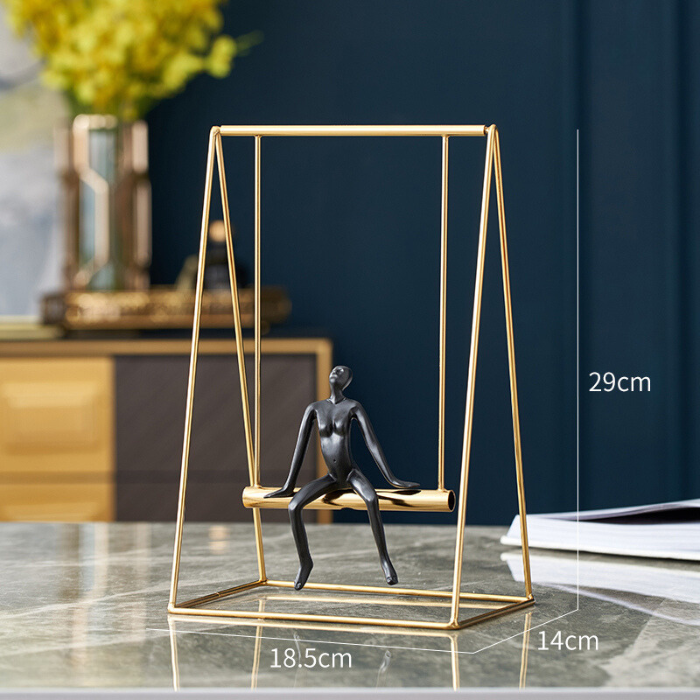 Black Figure on Gold Swing