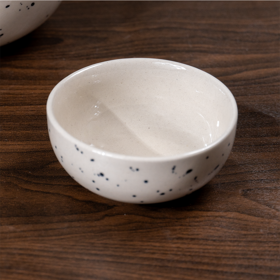 Speckled White Minimalist Ceramic Dinnerware Set of 20
