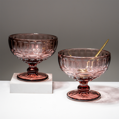 Vintage Rose Embossed Dessert Cups - Set of 6