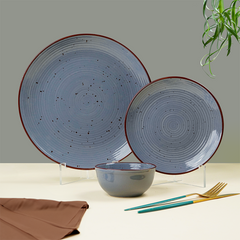 Pebble Grey Ceramic Dinner Set (Set of 3)