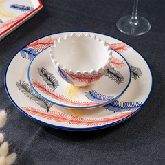Multicolor Ceramic Dinner Set - Set of 19