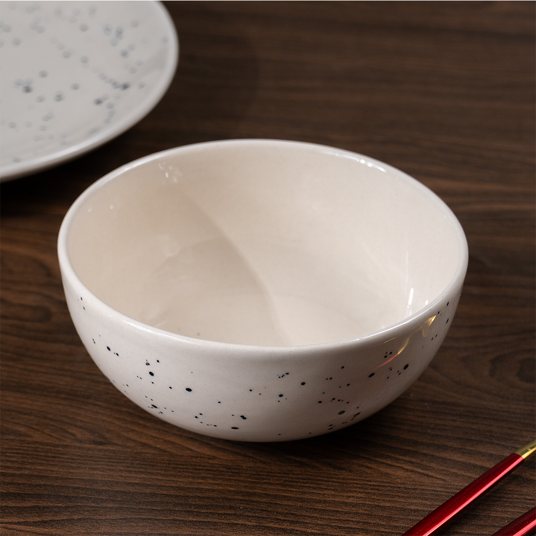 Speckled White Minimalist Ceramic Dinnerware Set of 20