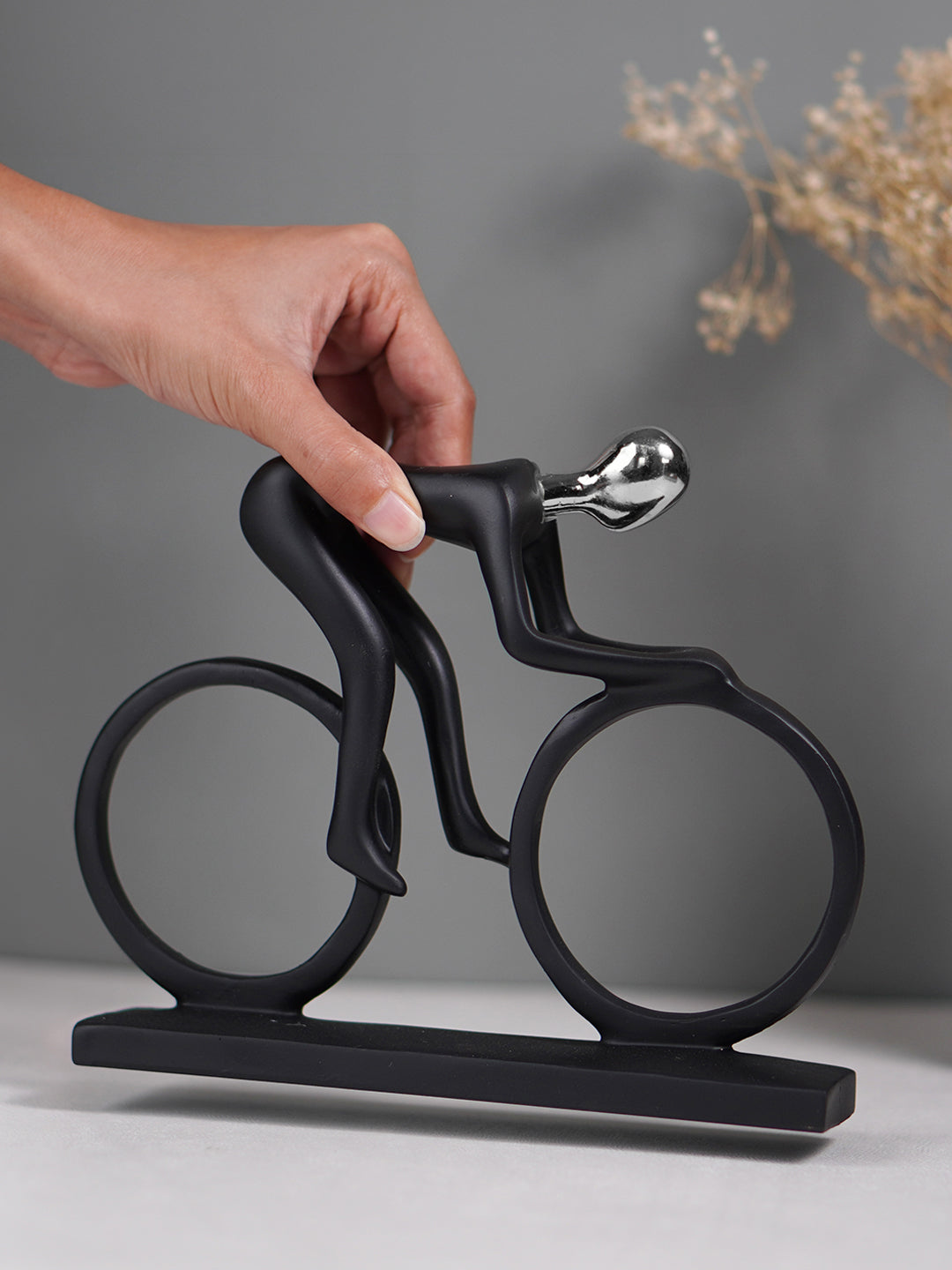 Black and Silver Cyclist Sculpture Secondary image