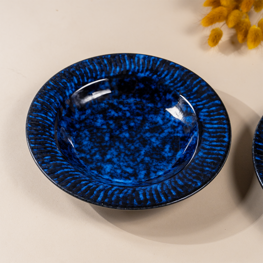 Midnight Blue Galaxy Ceramic Pasta Bowl - Set of 2