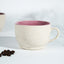 Cappuccino Cup in Pink Ceramic with White Exterior