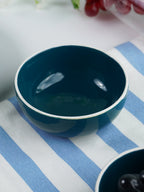 Deep Blue Ceramic Dinnerware - Set of 18