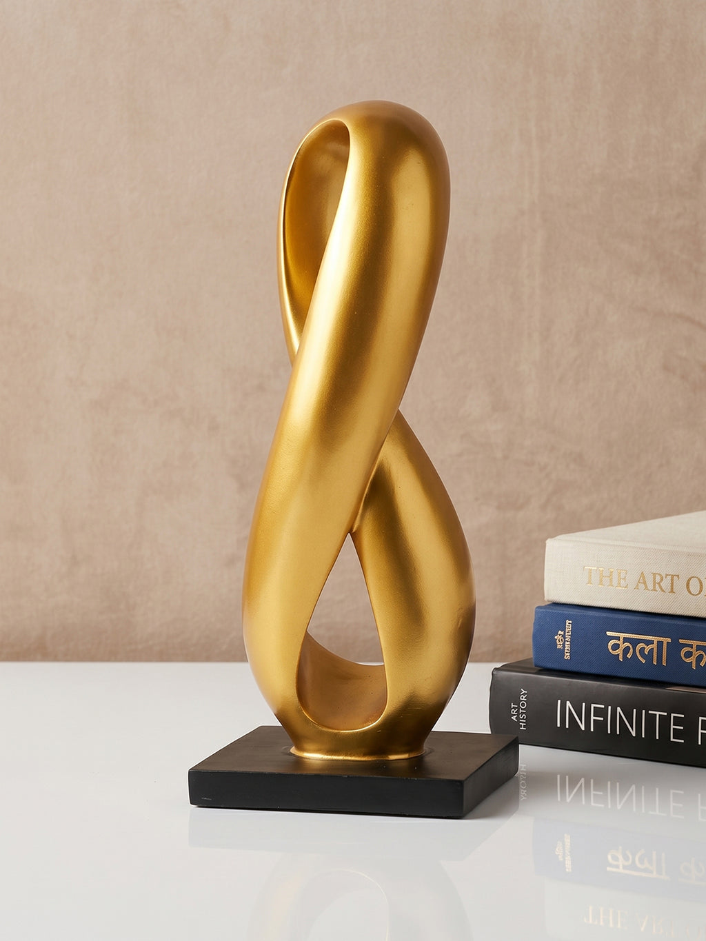 Gold Infinity Loop Sculpture