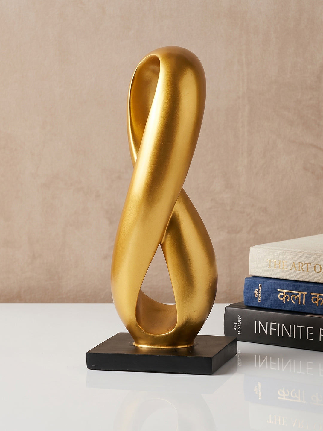 Gold Infinity Loop Sculpture