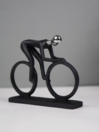 Black and Silver Cyclist Sculpture