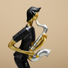 Modern Saxophonist Abstract Sculpture