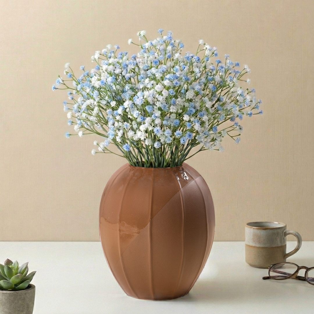 Half-Matte Half-Gloss Ceramic Flower Vase Main image