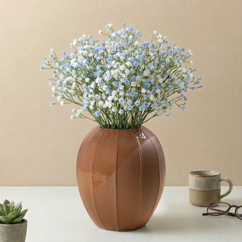 Half-Matte Half-Gloss Ceramic Flower Vase