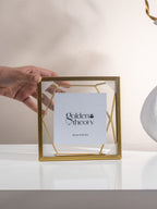 Gold Geometric Glass Photo Frame - Modern Design