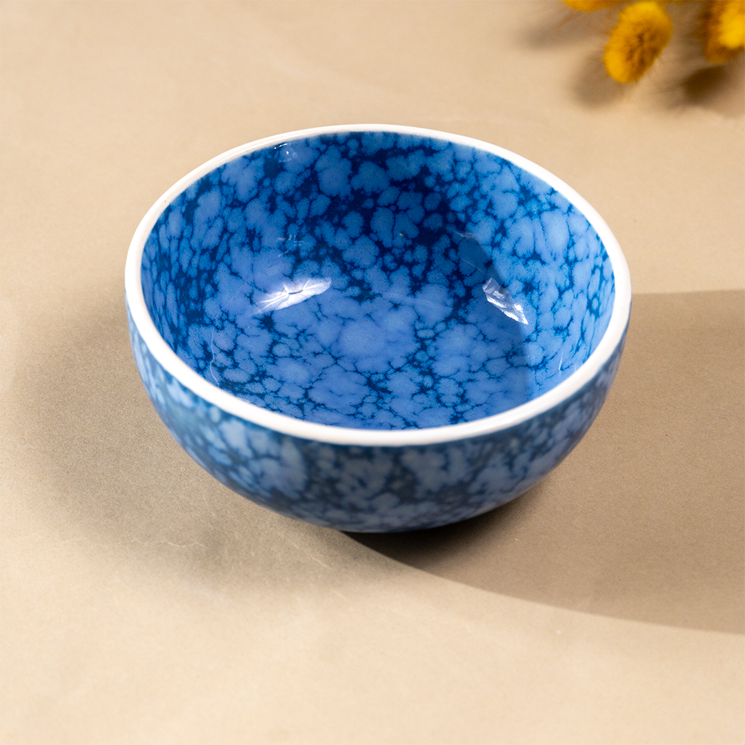Blue Marble Ceramic Dinnerware Set - Set of 3