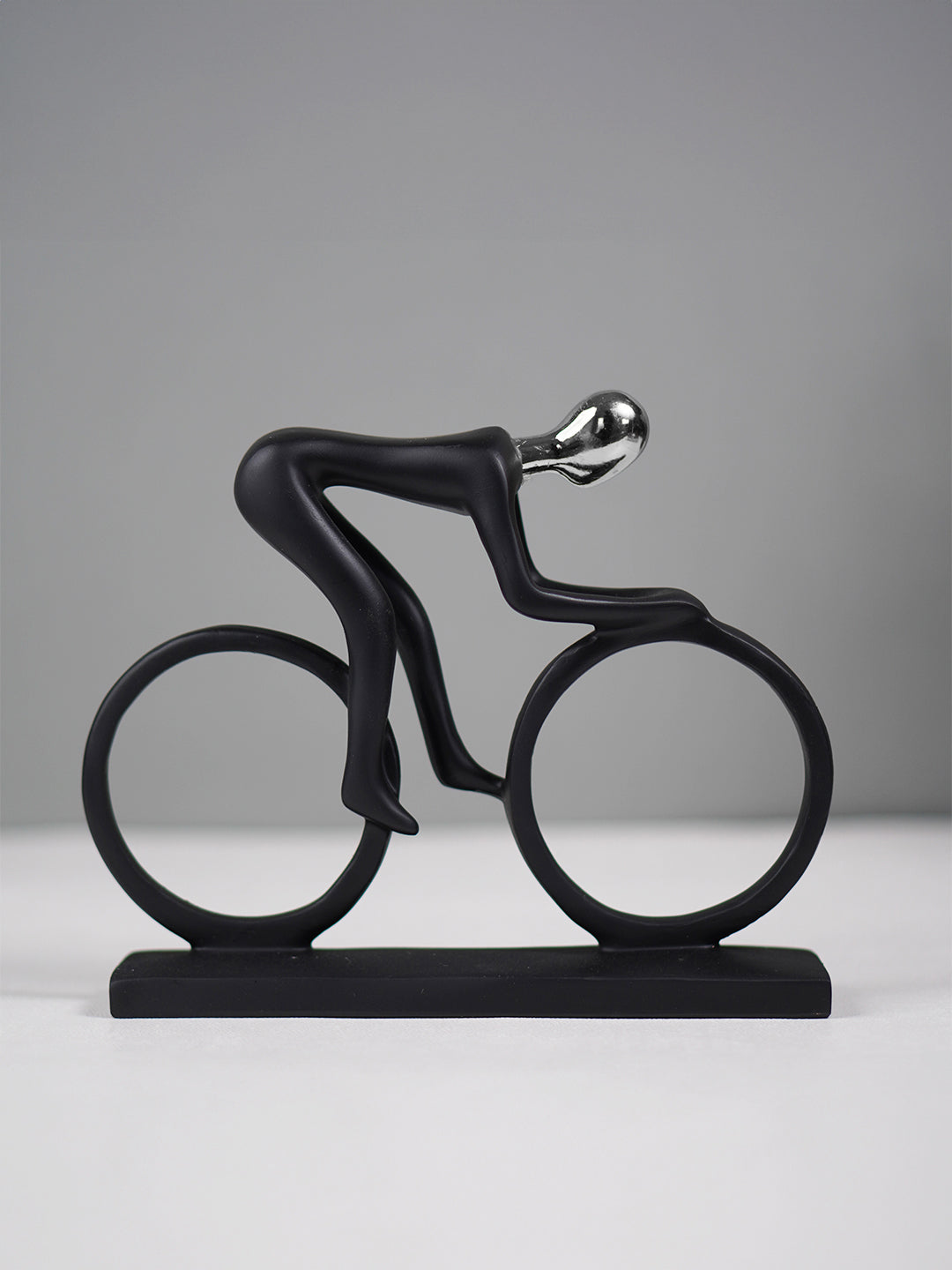 Black and Silver Cyclist Sculpture Main image