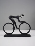 Black and Silver Cyclist Sculpture