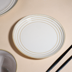 Classic Ivory Ceramic Dinner Set of 26 with Soup Bowls