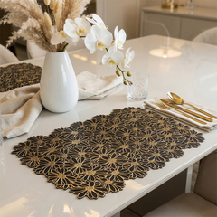 Elegant Black & Gold Table Mat - Set of 2 & 6
