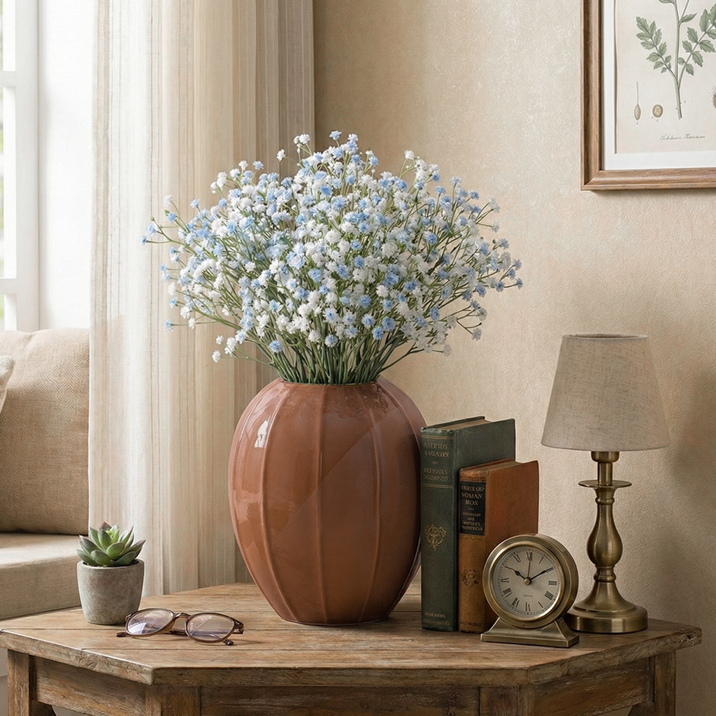 Half-Matte Half-Gloss Ceramic Flower Vase