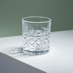 Diamond Grid Cut Design Whiskey Glasses - Set of 6