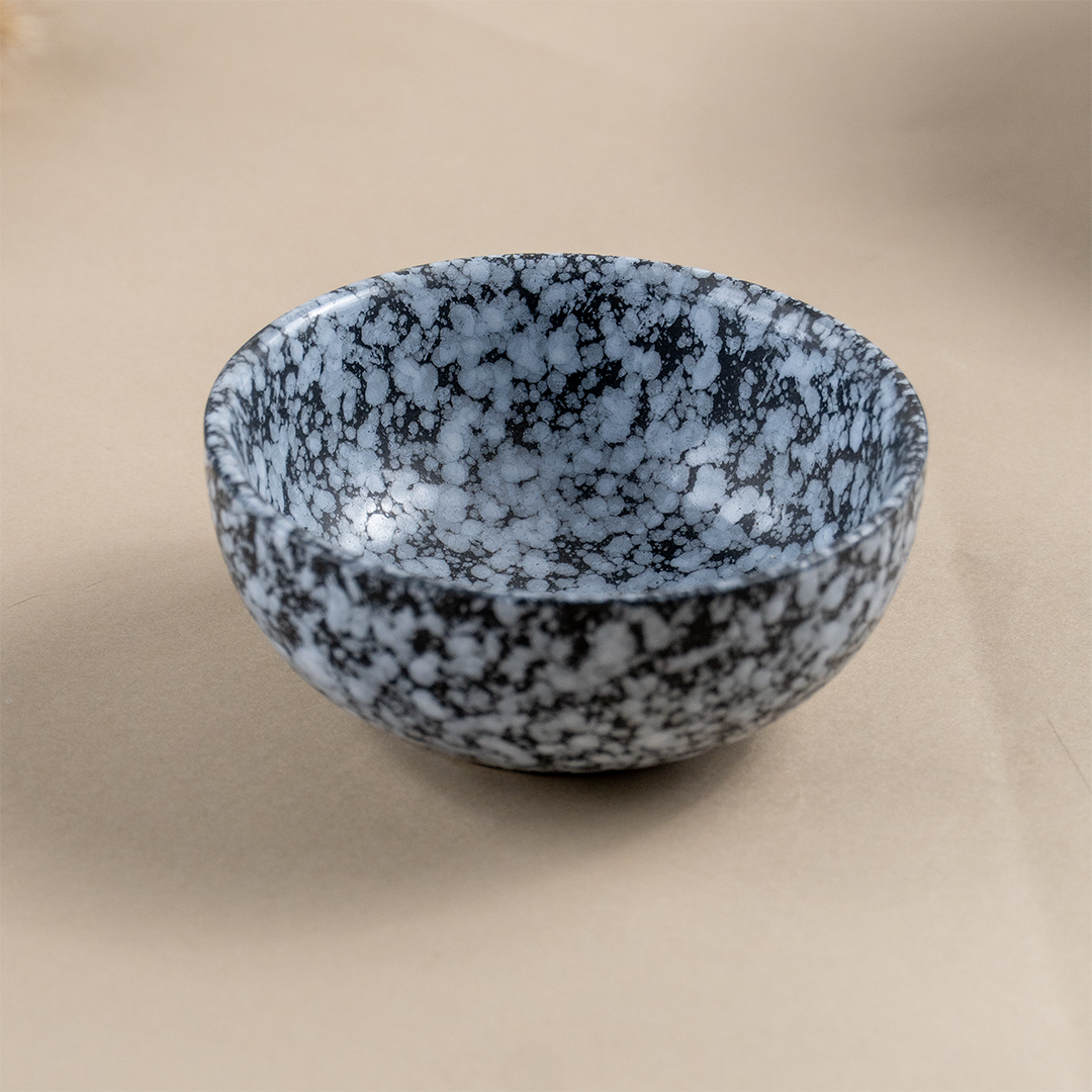 Black and White Speckled Ceramic Dinnerware - Set of 23