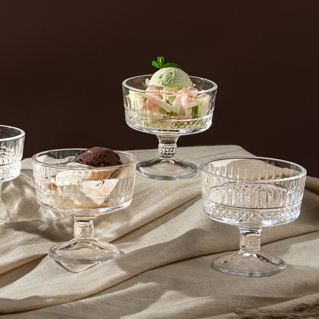 Clear Crystal Dessert Cups Set of 6