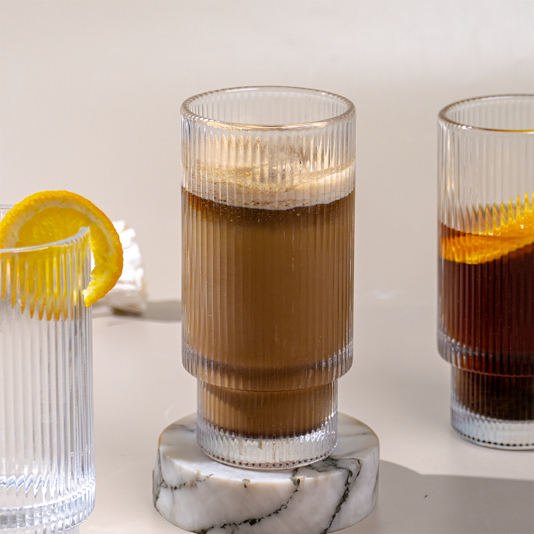 Premium Textured Drinking Glasses – Set of 6