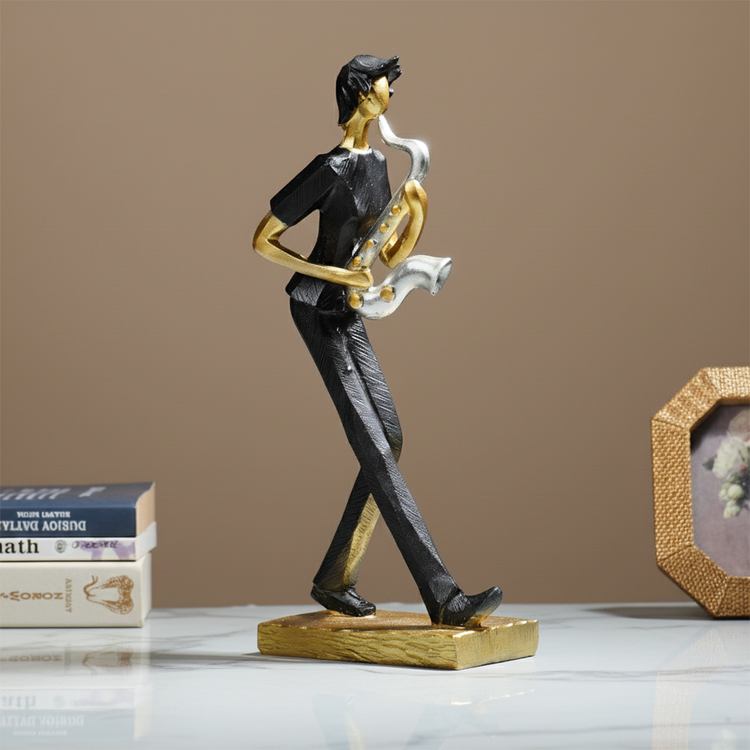 Modern Saxophonist Abstract Sculpture